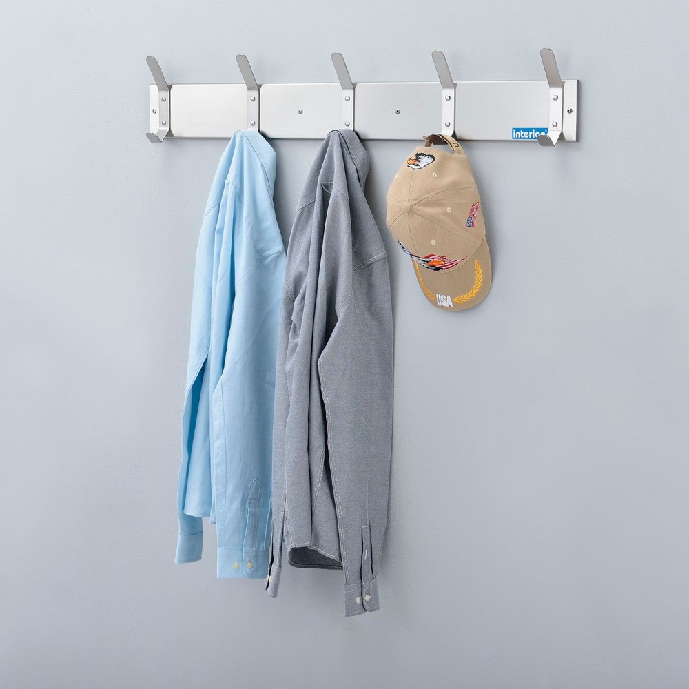 36"W Coat Rack with 5 Hook - Silver