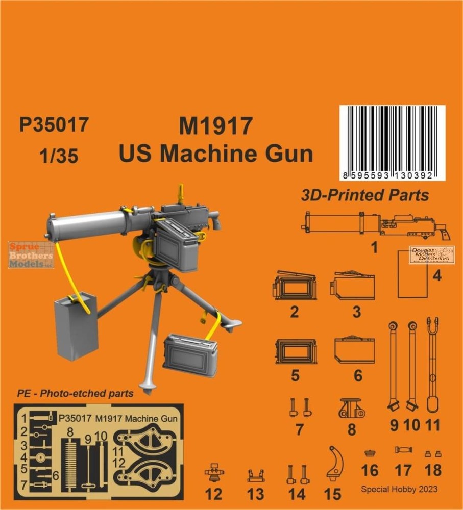 SPHP35017P 1:35 Special Hobby M1917 US Machine Gun