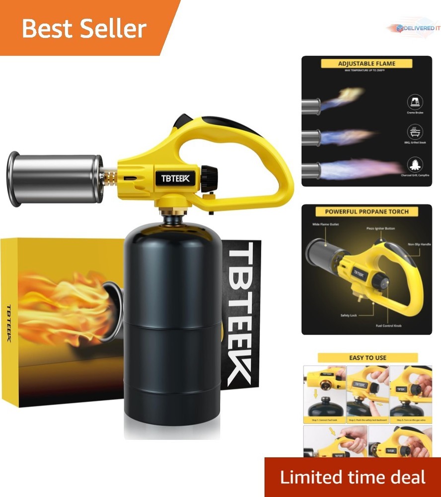 Powerful Sous Vide Cooking Torch with Safety Lock & Adjustable Flame Features