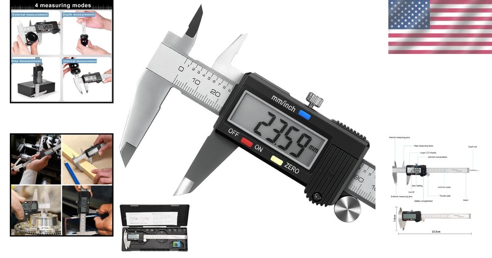 Durable Waterproof 6-Inch Caliper with Large LCD - Essential Measuring Tool