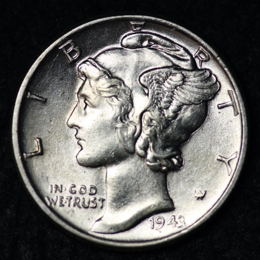 1943 Mercury Silver Dime GEM BU *UNCIRCULATED* MS E320 QJL