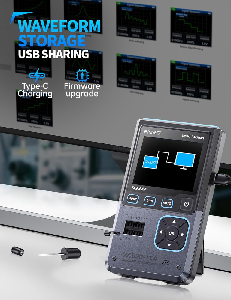 DSO-TC4 Handheld Oscilloscope, 10Mhz Bandwidth 48Msa/S Sampling Rate Transistor