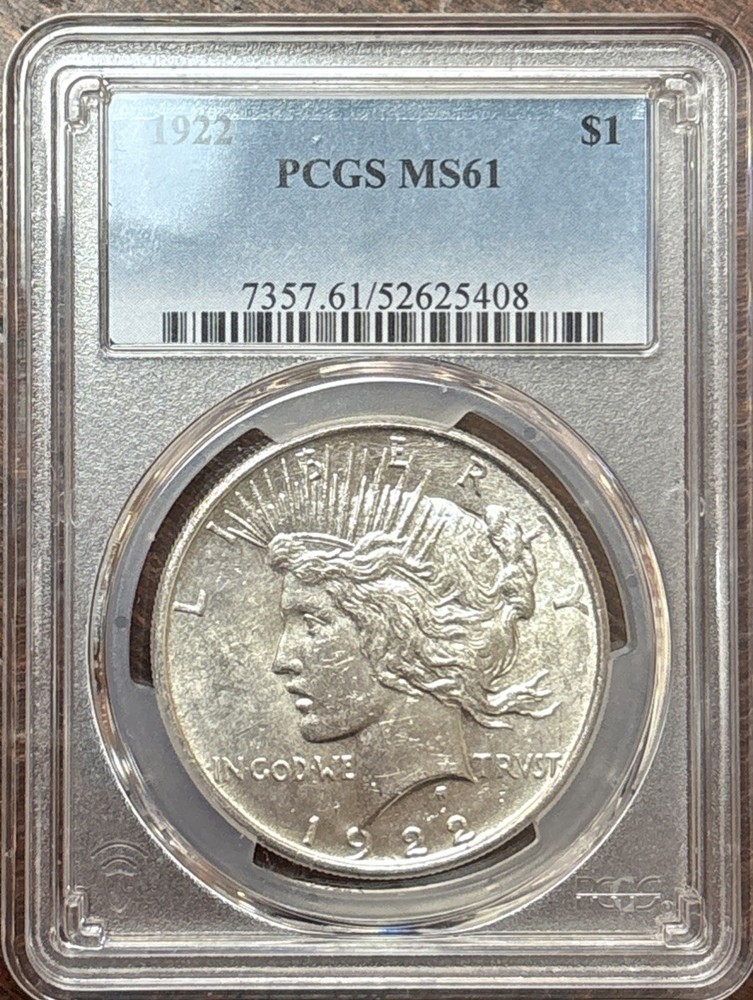 1922 S $1 Peace Silver Dollar PCGS MS61