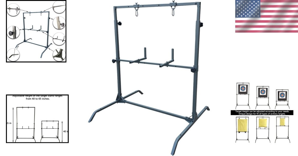 Olive Powder-Coated Archery Stand - Durable Design=