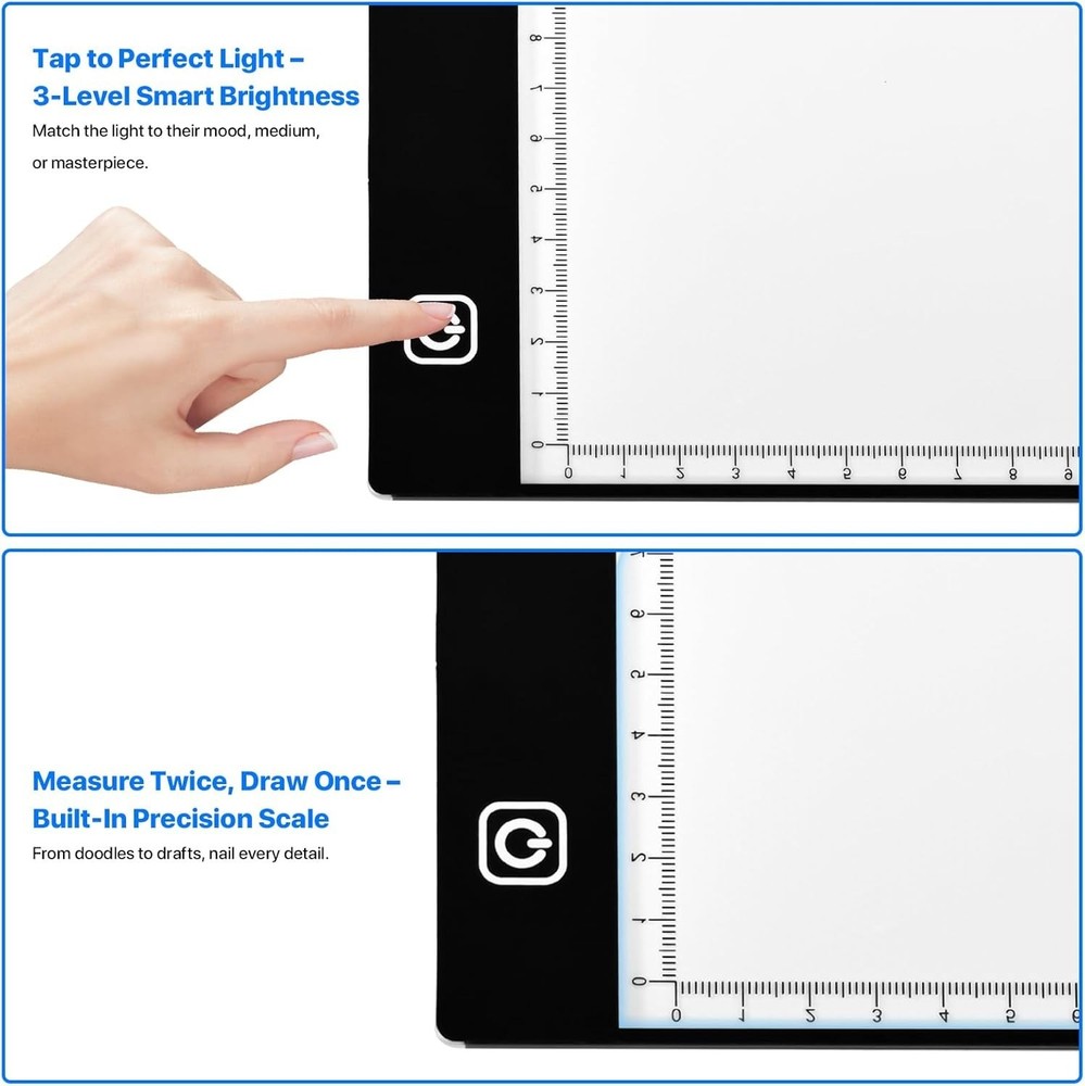 A4 LED Light Box for Tracing and Drawing - Ultra Thin Adjustable Light Table,...