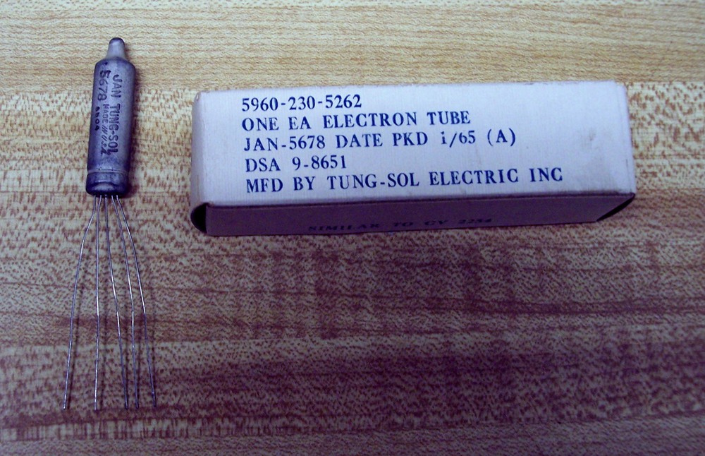 JAN 5678 NOS TUNG-SOL Pentode Amplifier tTube 1/65  Multiple Quantity