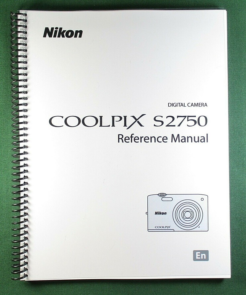 Nikon CoolPix S2750 Instruction Manual: 204 Pages & Protective Covers