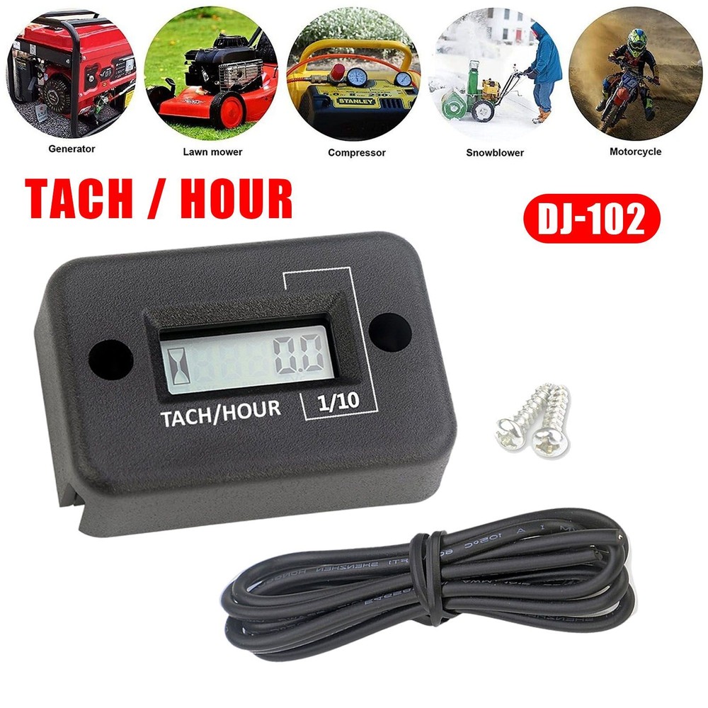 Digital Inductive Hour Meter Tachometer Accumulator Hour Meter Boat Motorcycle