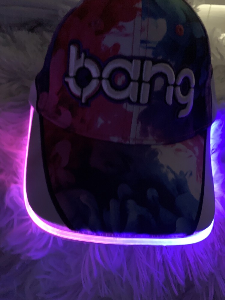 Bang Energy Drink Utility Backpack Cotton Candy Blue & HAT BUNDLE PRE-OWNED