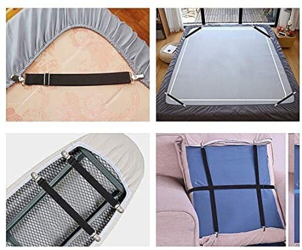 Bed Sheet Clips, Adjustable Sheet Fasteners Holder Straps and Suspender