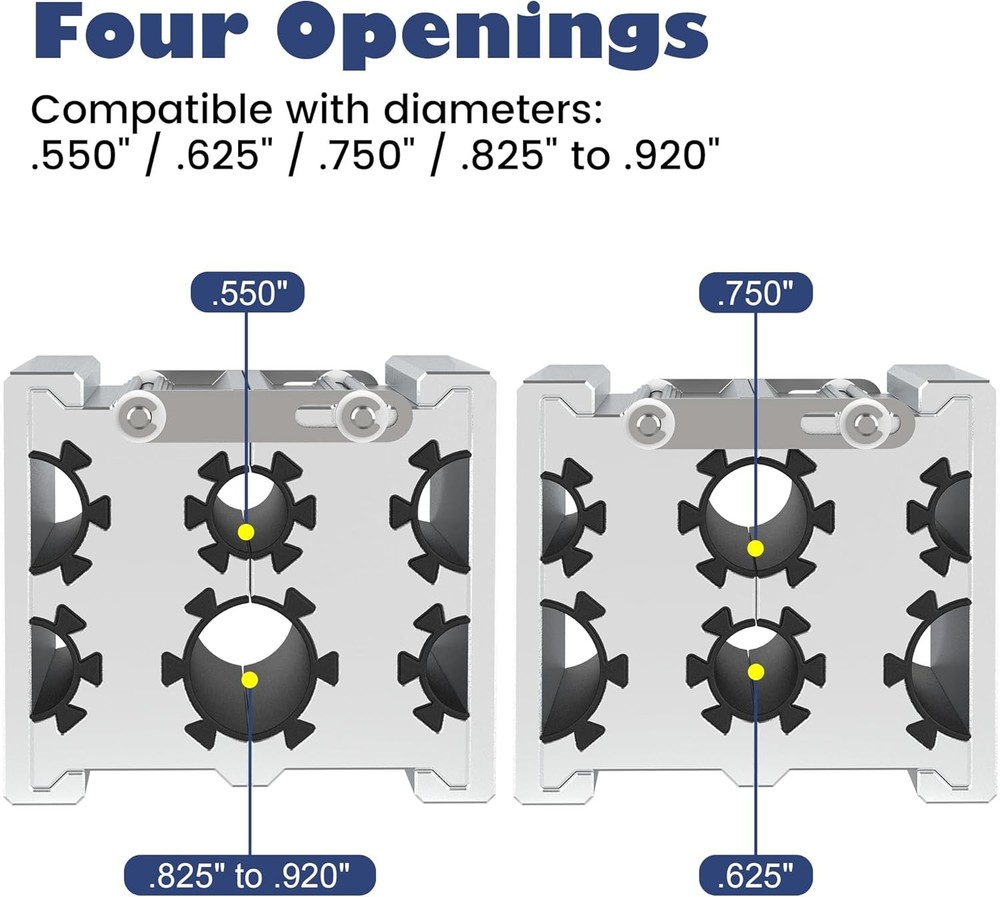 Universal Clamp Collets Barrel with 4 Openings, Constructed from Silver