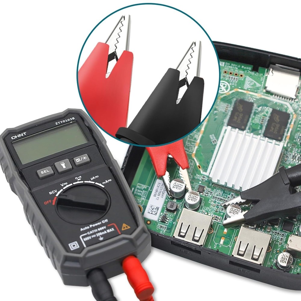 Versatile 3.3FT Electrical Testing Alligator Clip Leads, 20A Rated, Red & Black