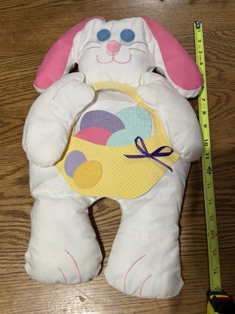 Handmade Easter Rabbit With Basket Wall Hanging 20”