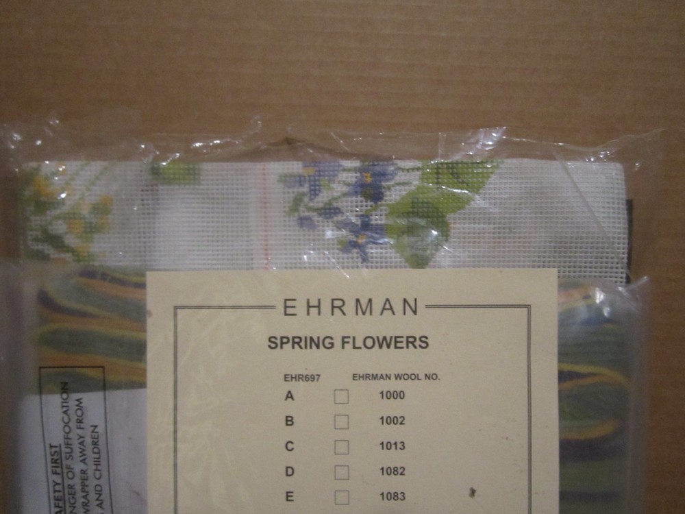 Ehrman Needlepoint Tapestry Kit Spring Flowers New Open Package HTF Rare Pattern