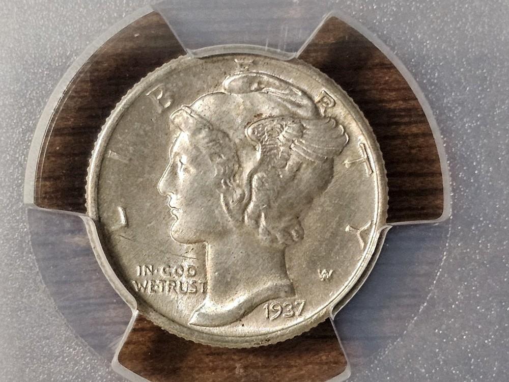 Nice Original 1937 Mercury Dime PCGS MS65FB MS65 Full Bands