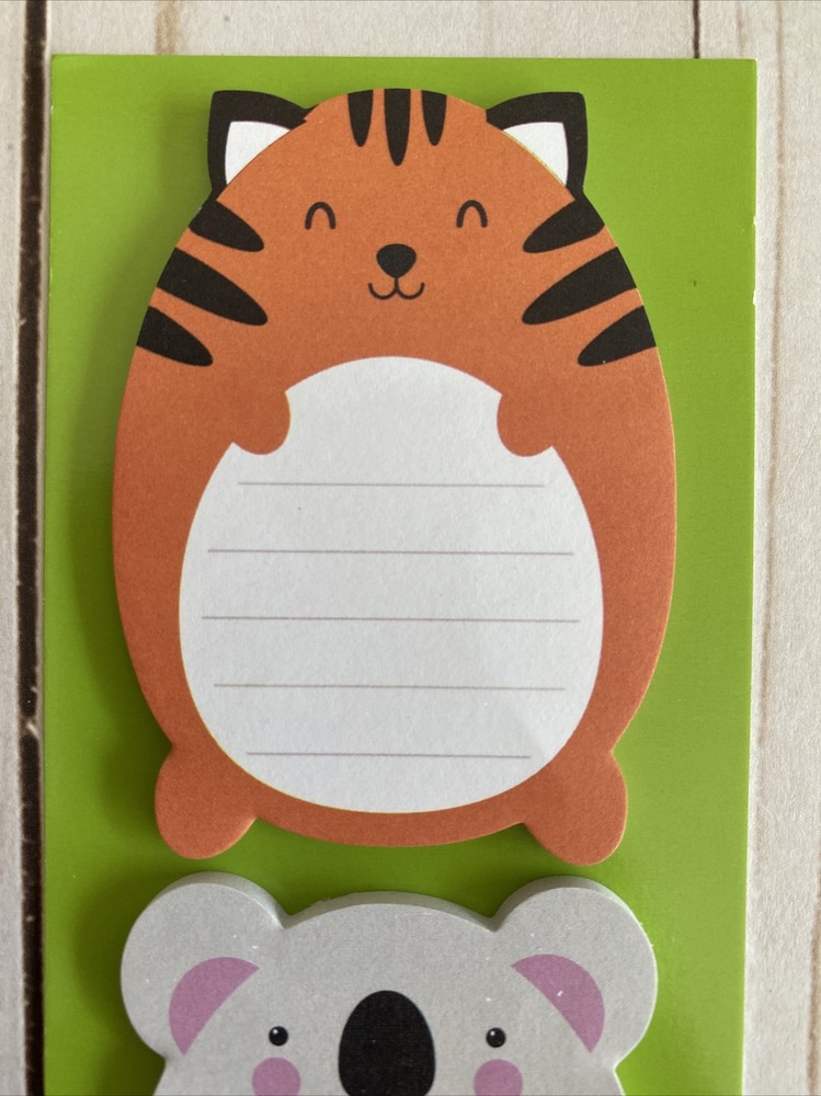 Sticky Notes Love + Lunch Notes Stocking Stuffer Tiger Cat + Koala + Panda New
