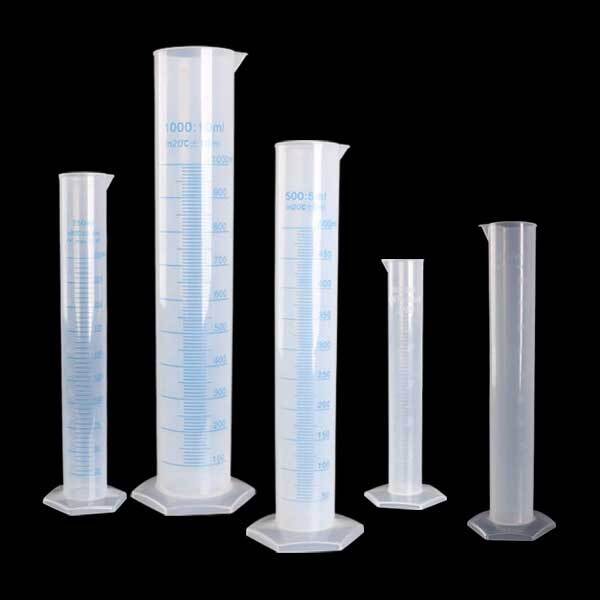 10ml-2000ml Plastic Measuring Cylinder with Scale, Blue Print, Lab Supply