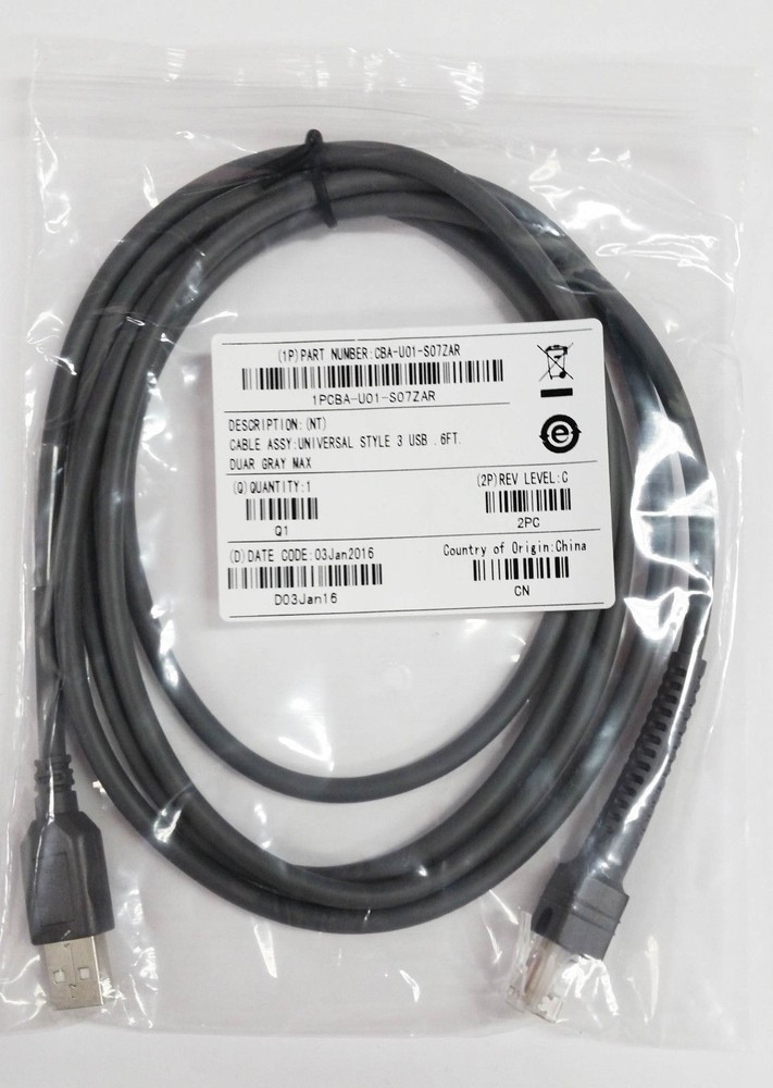 CBA-U01-S07ZAR Cable 7ft 2M Symbol Barcode Scanner LS1203 LS2208 LS4208
