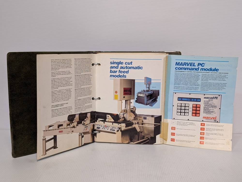 Marvel Series 81, 81A PC Vertical Hydraulic Bandsaw Machine Reference Manual