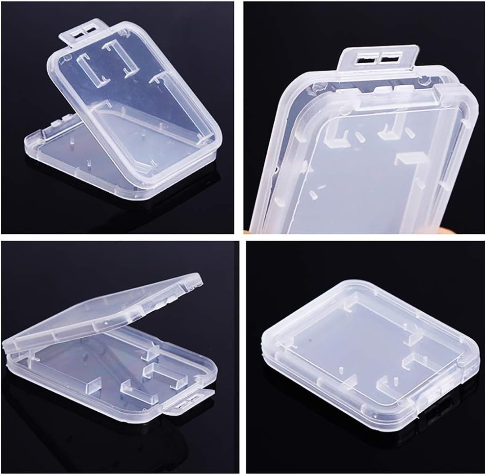 Durable Clear Plastic Memory Card Holder for SD & Micro SD - 10 Cases Included