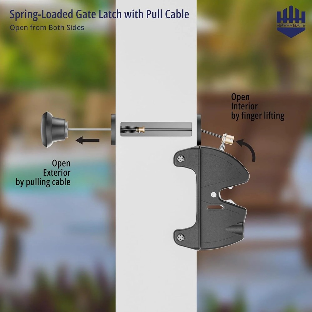 Key Lockable Two Sided Gate Latch, Outdoor Fence Gate Lock Double Sided Gate Lat