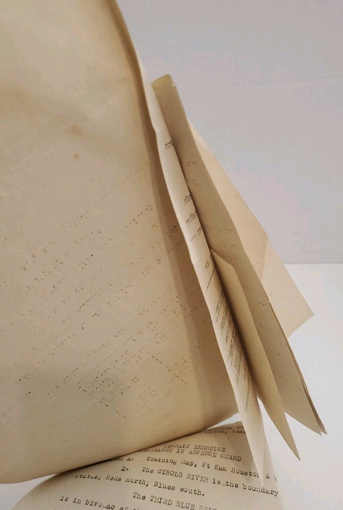 1932 Ft Sam Houston 3rd Brigade Tactical Exercise Document - Rare Original
