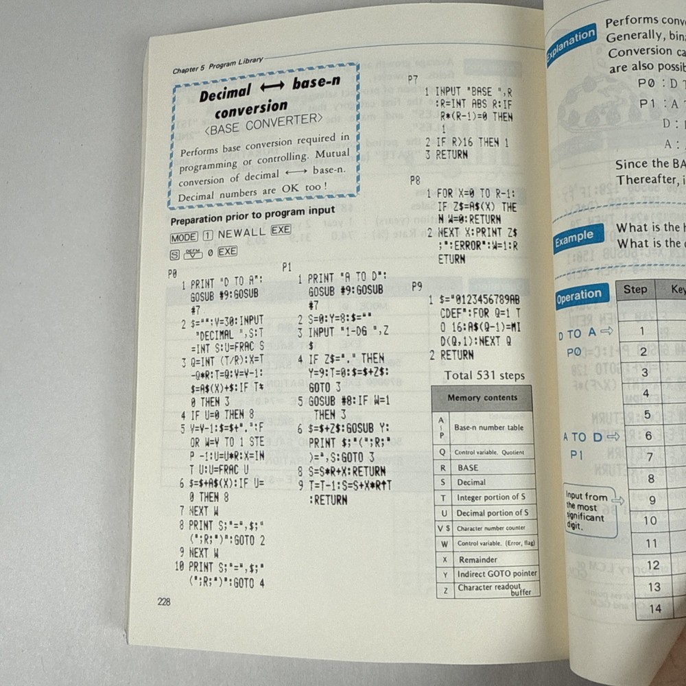 Vintage TANDY Pocket Computer PC-4 Programming Guide 26-3650B