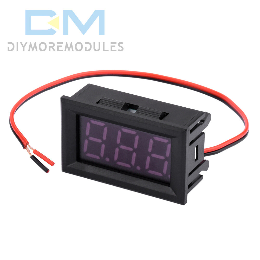 Mini DC 5V-120V Voltage Volt Meter LED Panel 3-Digital Display 2 Wire Voltmeter
