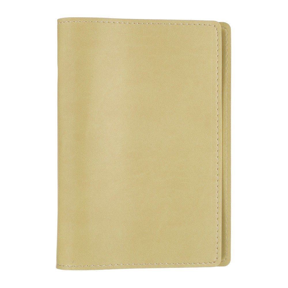 A6 PU Leather Binder Protector, 6 Ring Loose Leaf Notebook Protector, Yellow