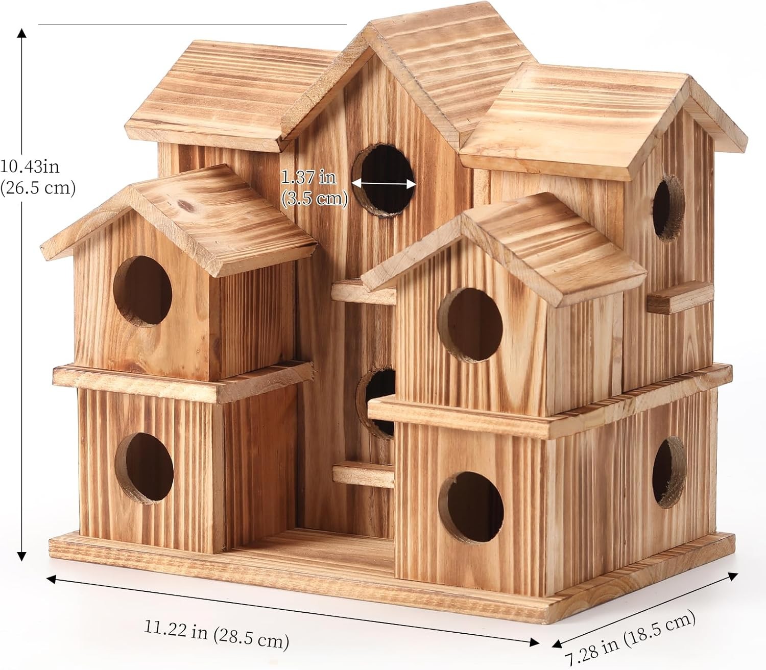 Bird Houses for Outside 10 Hole Bird House Room for 10 Bird Families Large