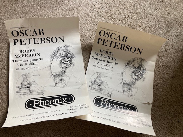 Oscar Peterson with Bobby McFerrin concert posters- 1983