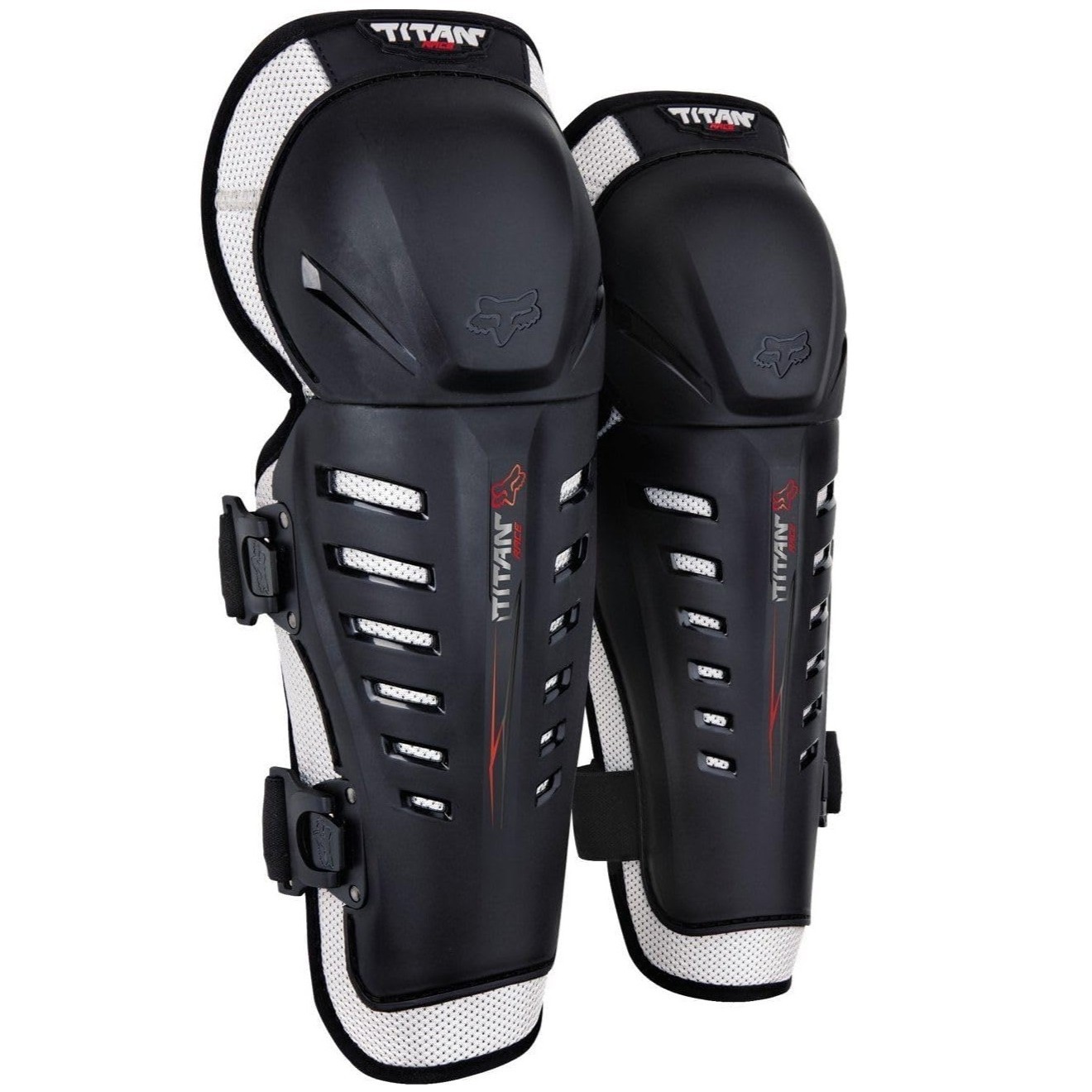 Fox Racing Titan Race Knee Shin Guards Black One Size Adult - MTB Bike Motocross