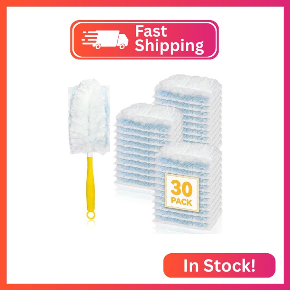 30 Pack Dusters Refills Compatible with Swiffer Duster Handle Models, 180° One S