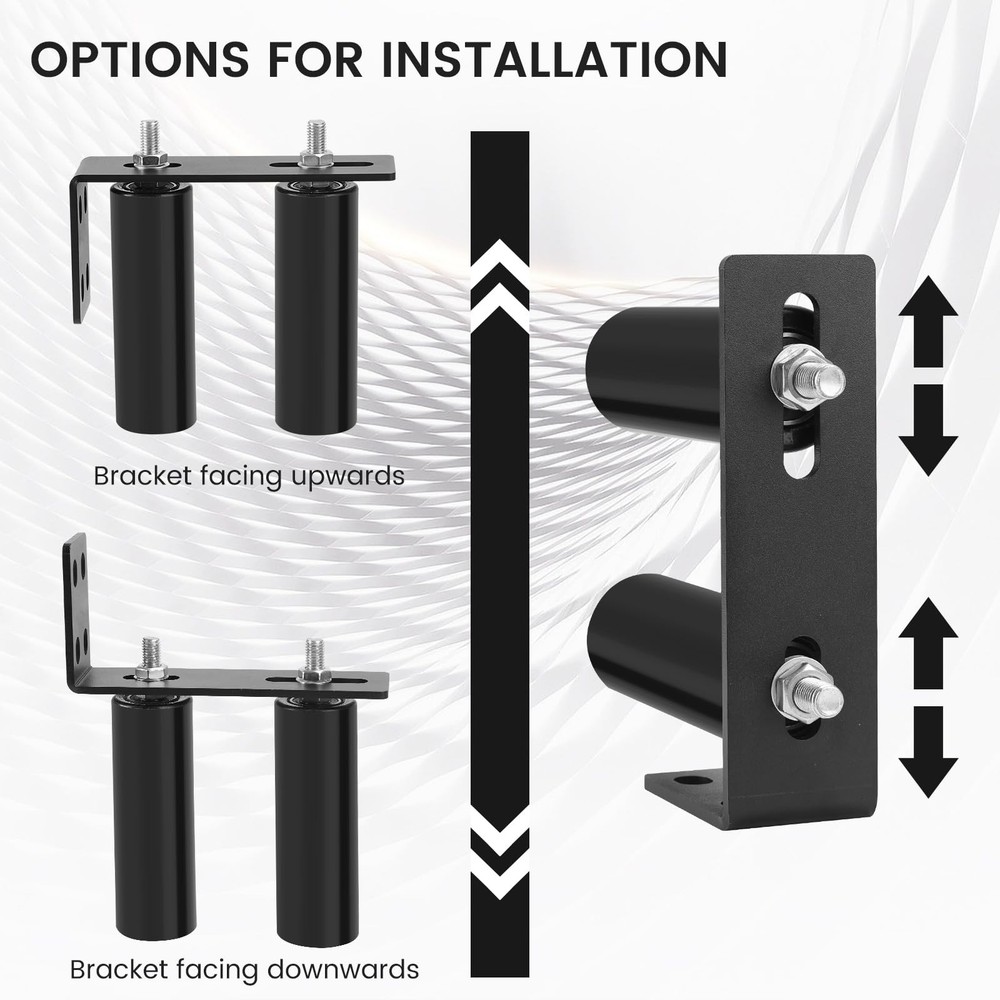 6"Gate Roller Guide,Sliding Gate Hardware with L-Sliding 6inch, Black