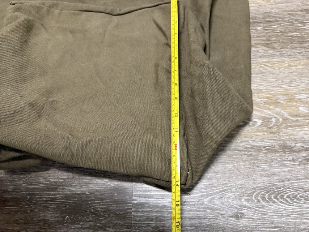 Extra Large 4’ Long Thick Canvas Duffle Bag/sea Bag Brown/with Strap EUC