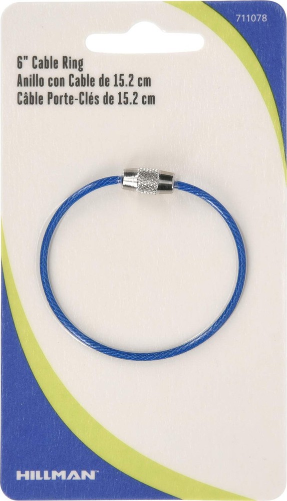 Cable Ring 6" with Lock, Steel, 1 Pack