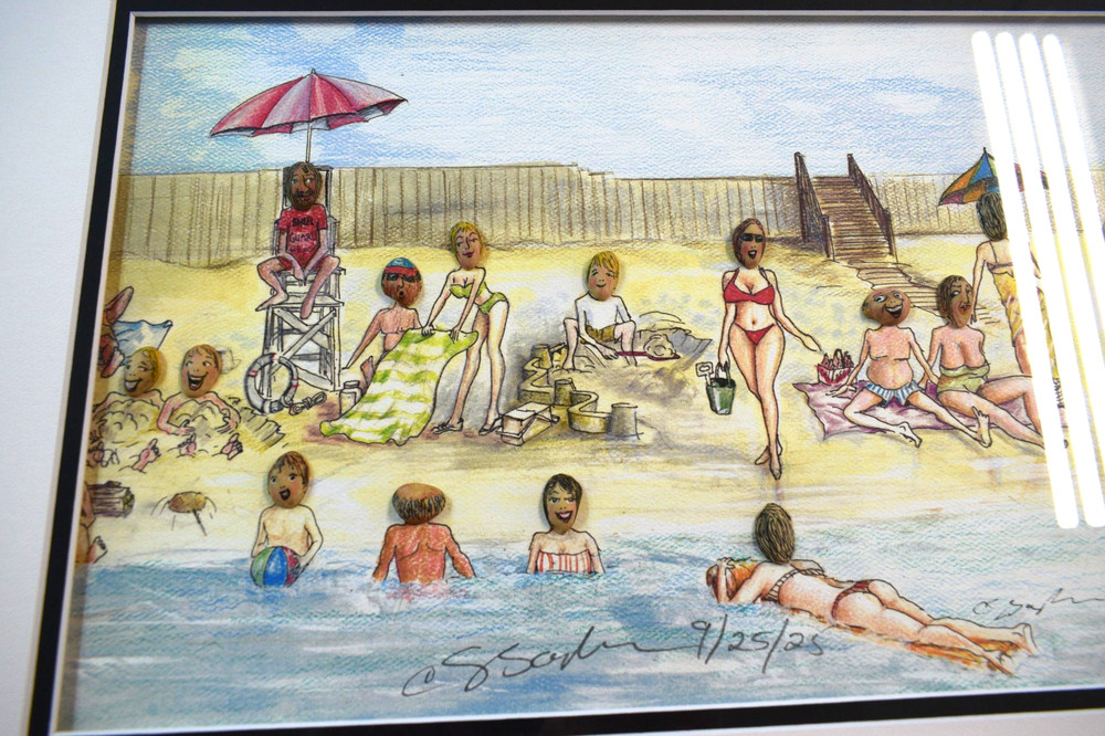 Original Corlette Baylock "Shell Beach" 3D Shadowbox Art (Dated 2025)