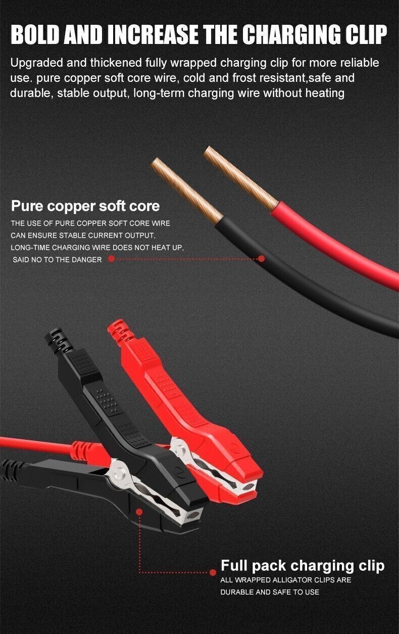 12V Smart Car Battery Charger Automatic Lifepo4 Repair Maintainer Trickle New