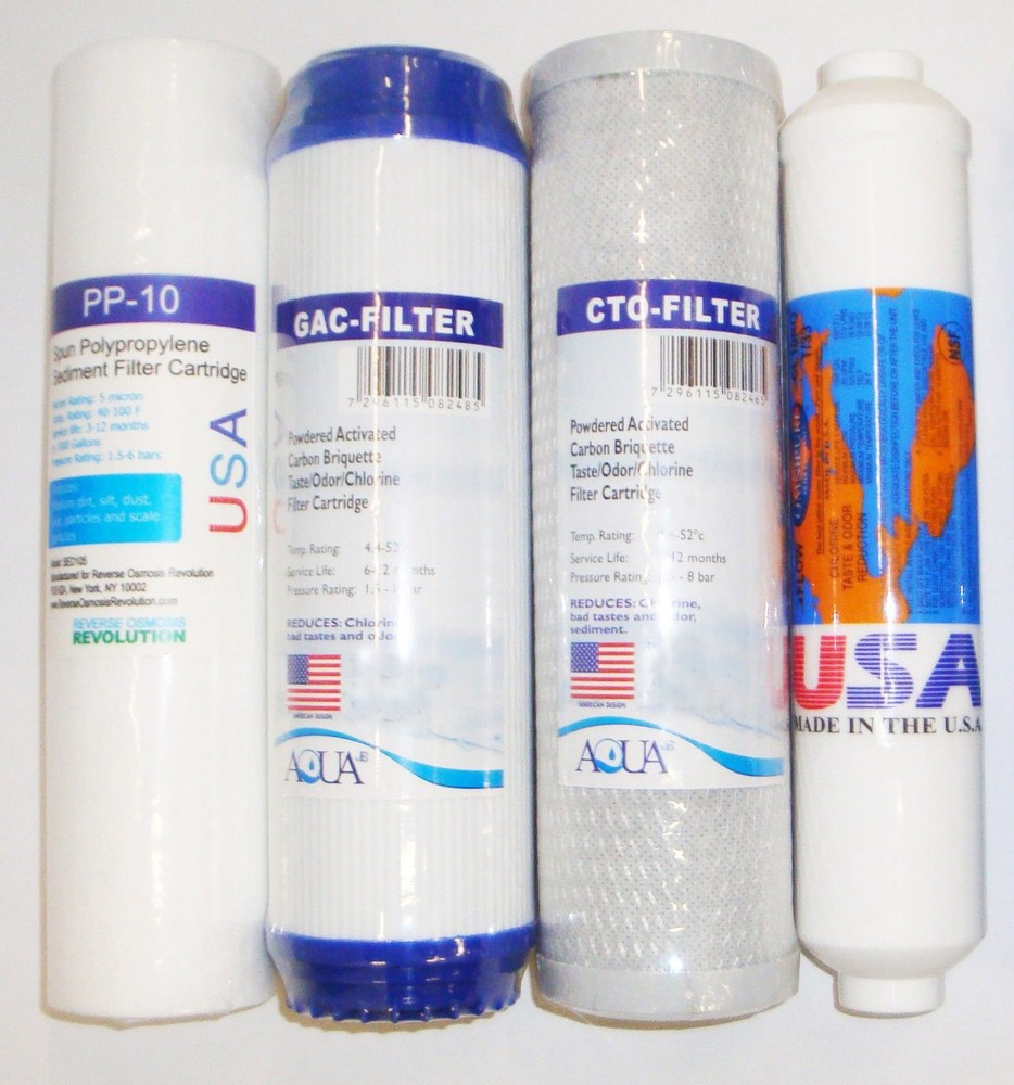 Universal 4 Replacement Filter set for 5 stage Reverse Osmosis, USA