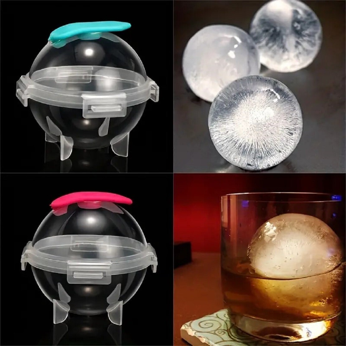 4 Pack 2" Large Round Ice Cube Tray Ball Maker Molds Jumbo ICE BALLS for Drinks