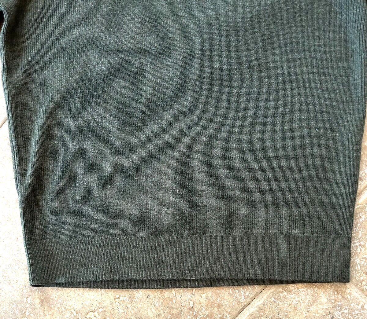 Hart Schaffner Marx 1/4 Zip Sweater Men's L Merino Wool Olive w/Pockets $198 NWT