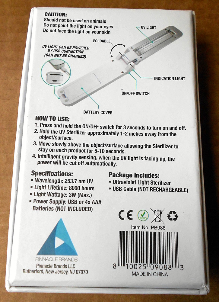 Multi-Purpose Ultraviolet Light Sterilizer