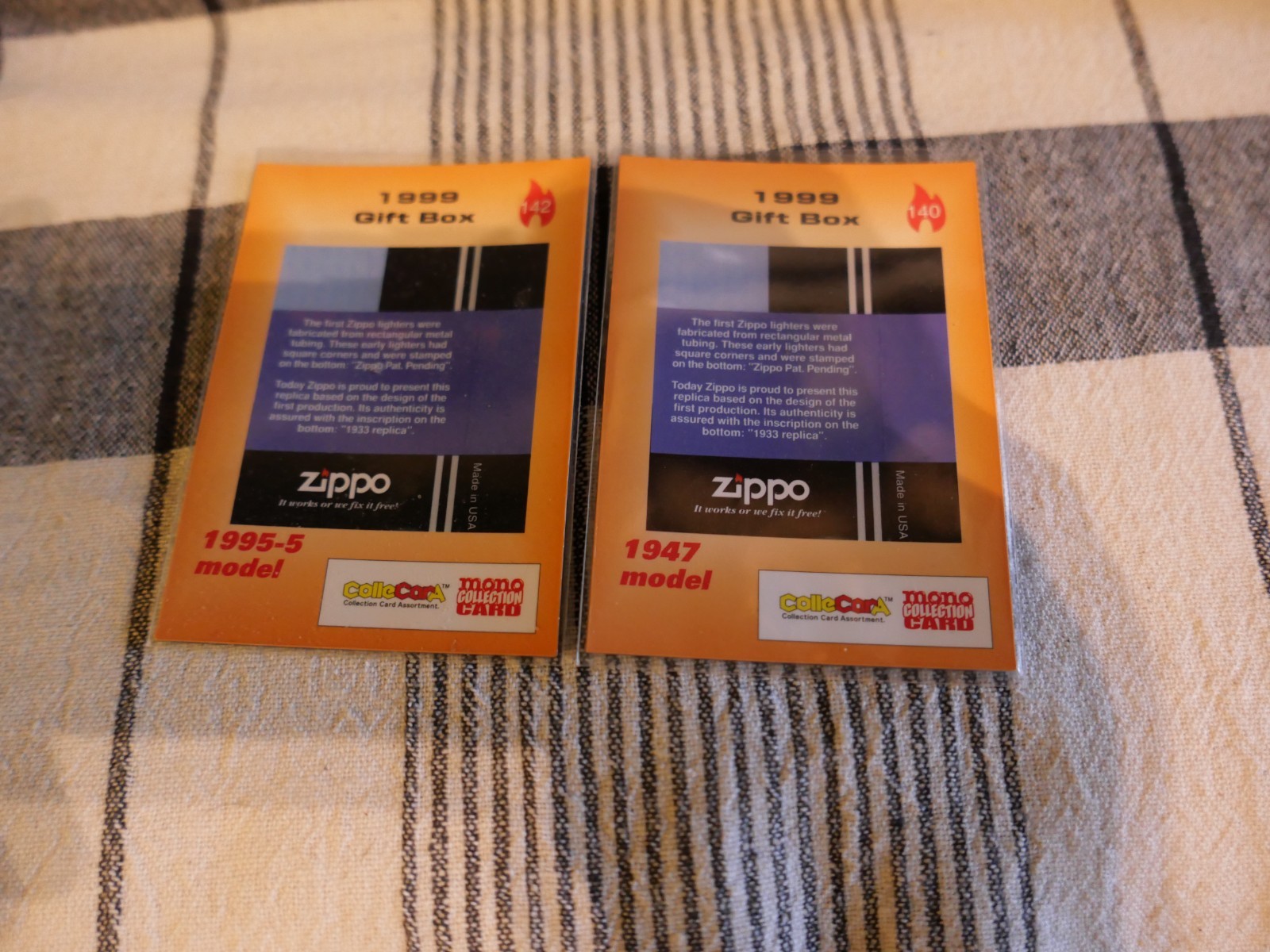 Zippo ColleCarA Collection Cards Lot of Two