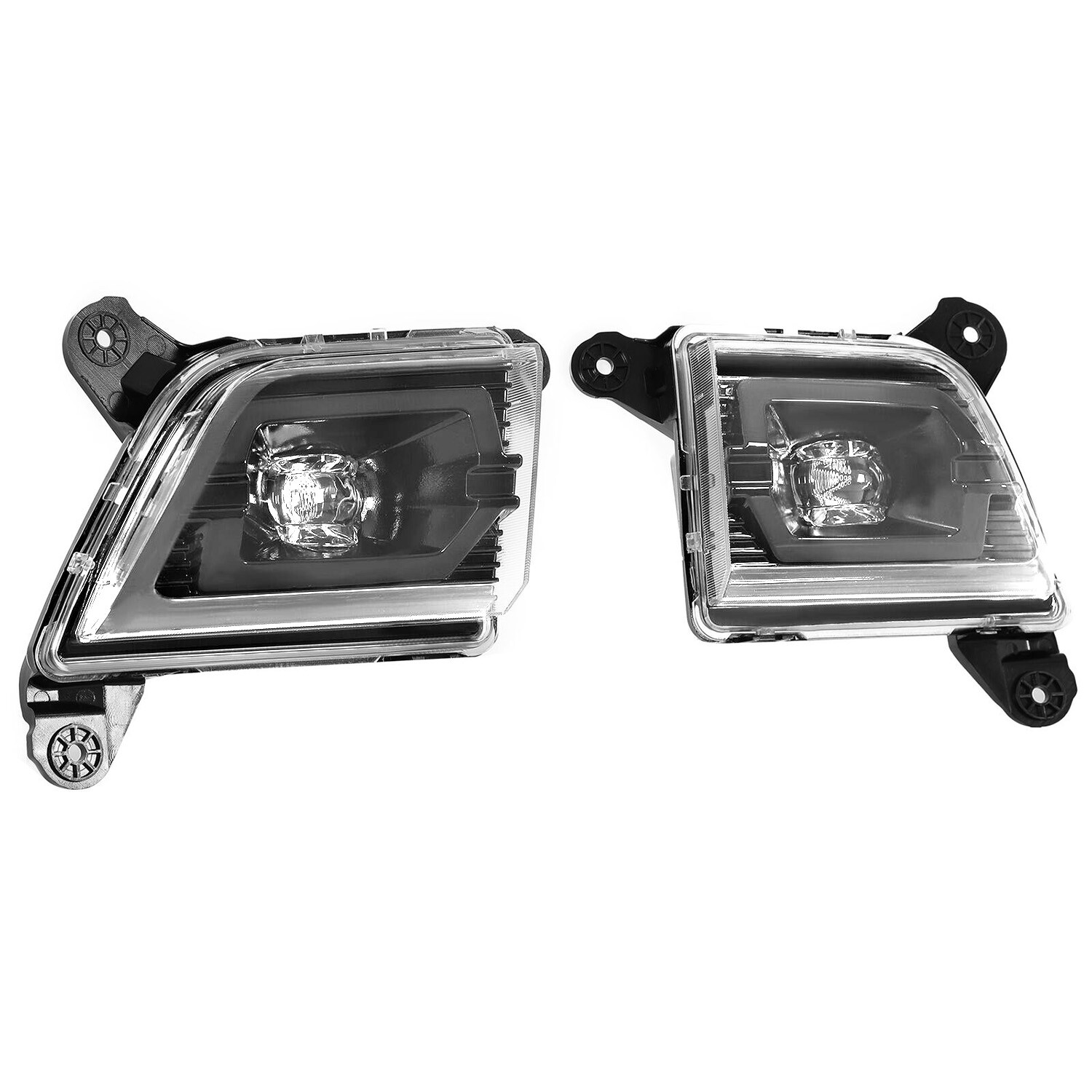 For 2019 2020 2021 2022 Chevy Silverado 1500 LED Daytime Fog Light Lamps Black
