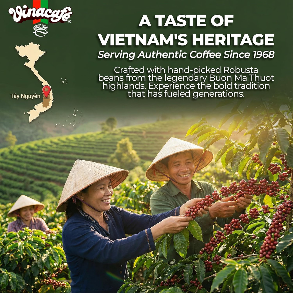 Instant Coffee Packets 3 in 1 Authentic Vietnamese Taste, Balanced Medium Roa...