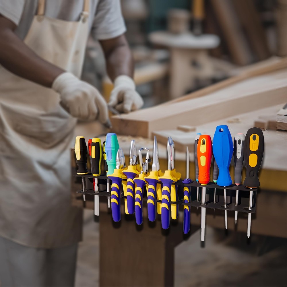 Screwdriver Organizer, Pliers Rack, Heavy Duty Wall Mounted Tool Storage Rack...