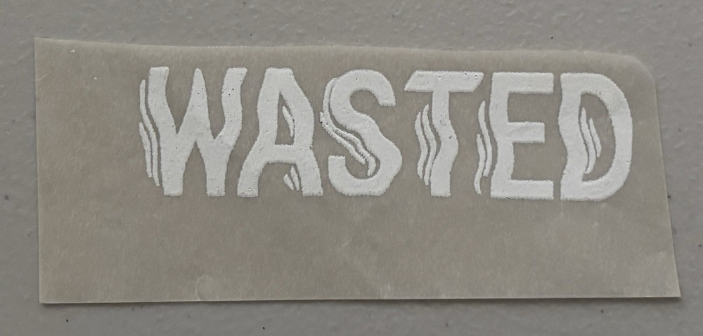 Original Vintage Wasted Mini Iron On Transfer