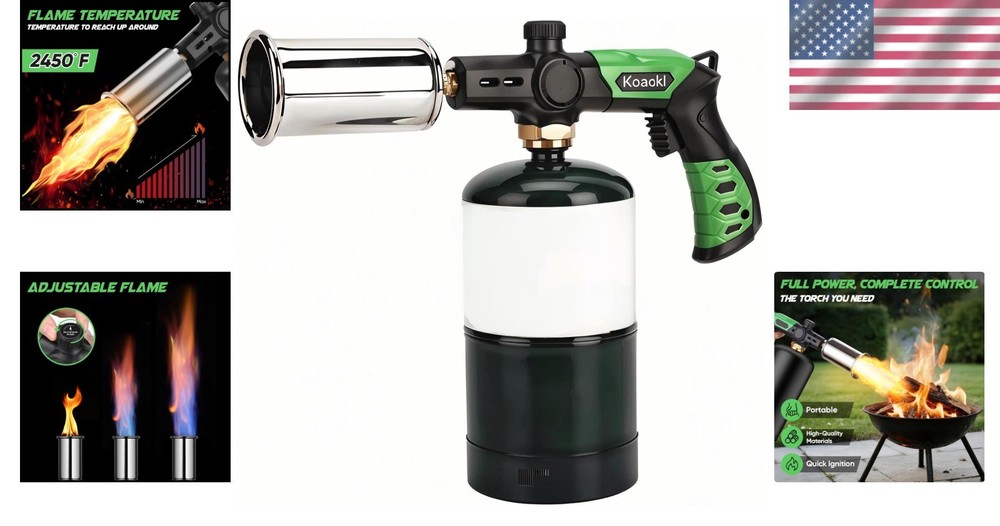 Versatile Kitchen Blow Torch & Campfire Starter - Perfect for Searing Steaks