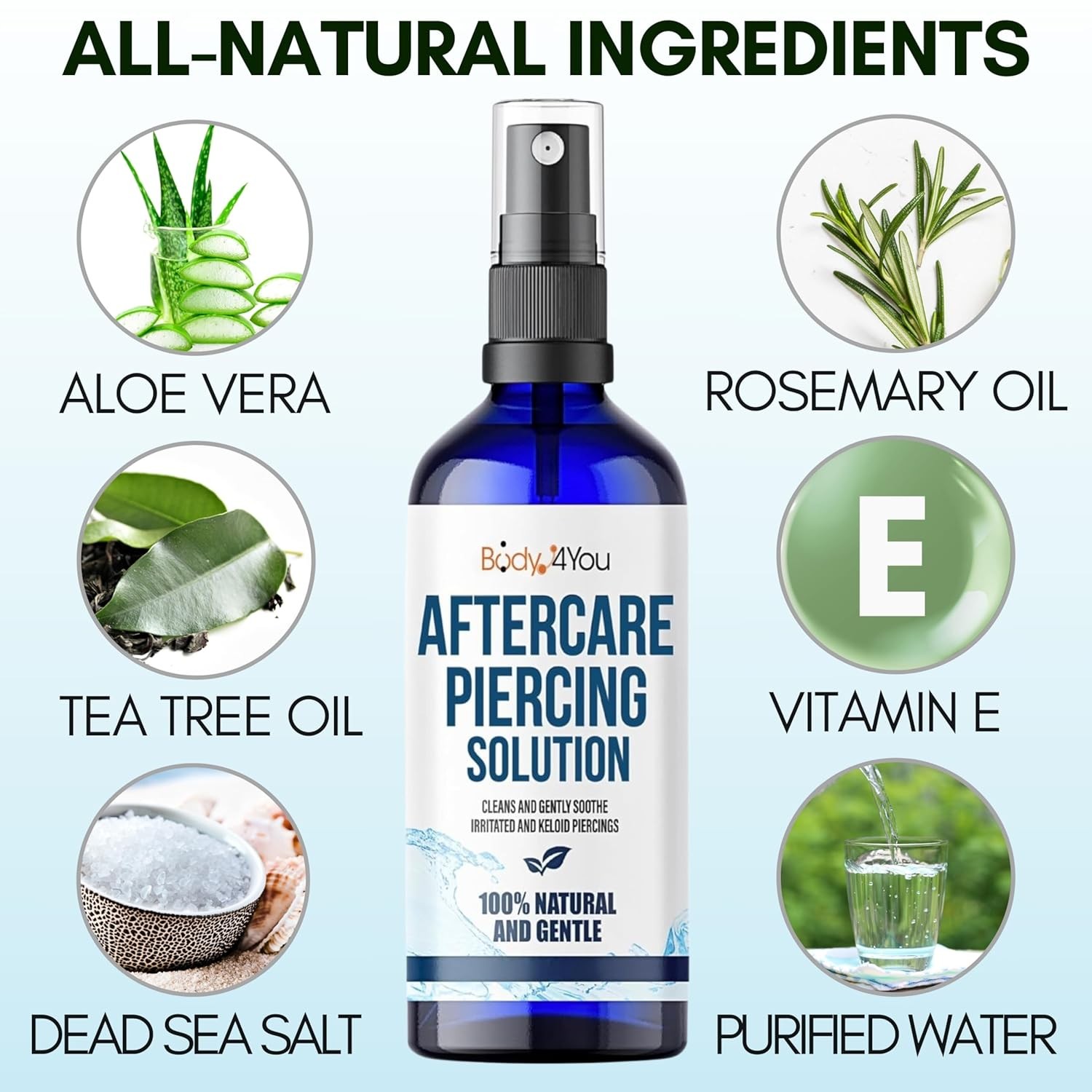 Piercing Aftercare Spray - Saline Solution Natural Keloid Bump Removal - Ear Pie