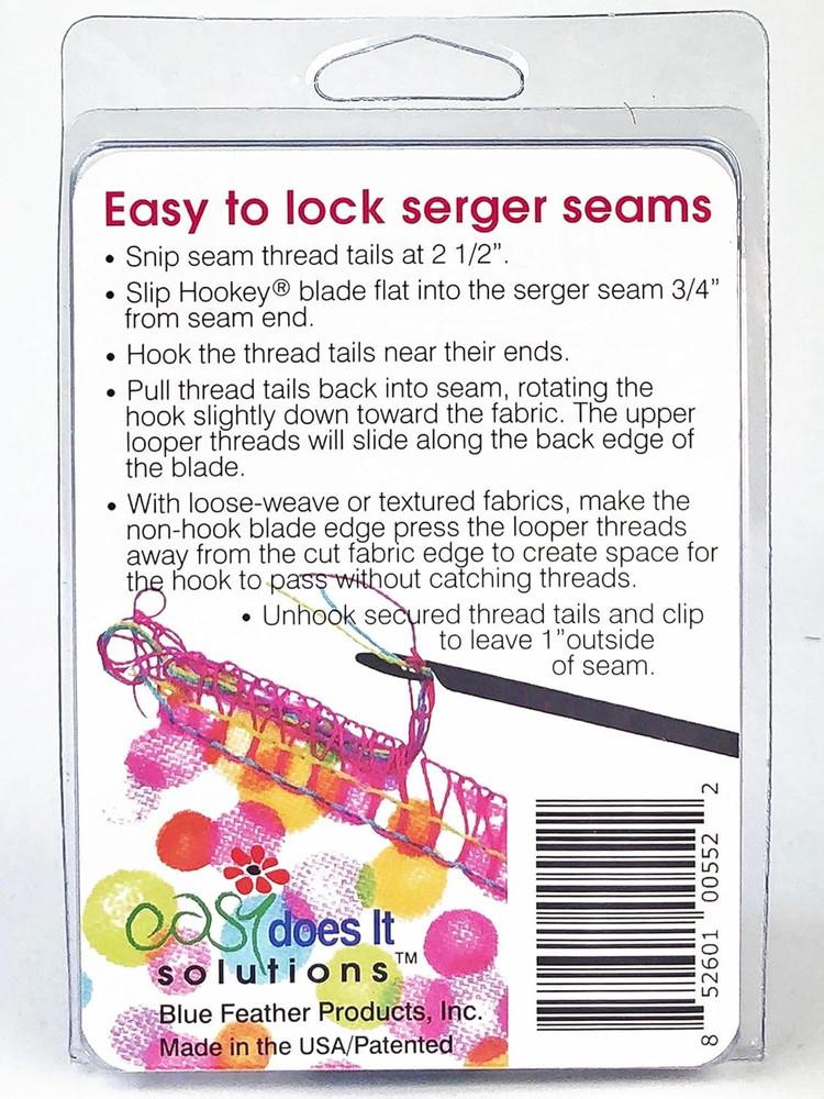Hookey Serger Seam Hook - Efficient Solution for Loose Thread Tails, Ensures ...